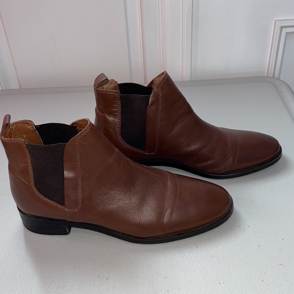 Topshop Kaiser Leather Chelsea pull on ankle boots, booties brown 39 - Picture 3 of 10